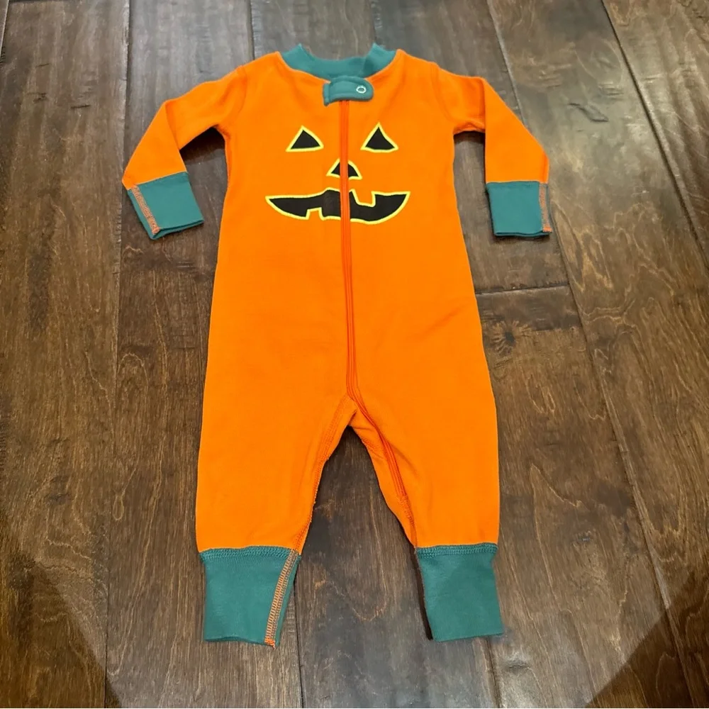 Hanna Andersson Baby Zip Sleeper Jack-O-lantern Halloween Pumpkin size 3-6 Month